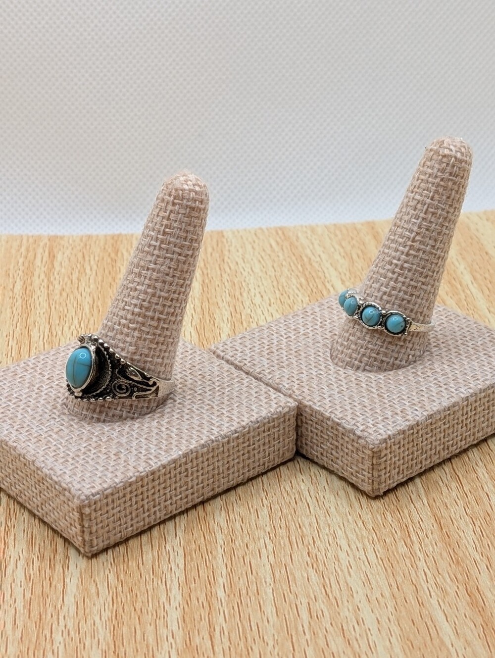 Simple Turquoise Ring Set - Picture 2 of 7